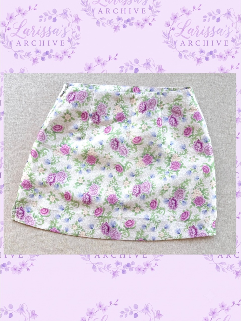 Sugar Thrillz Dolls Kill Blooming Polaroid Fever Floral Jacquard Mini Skirt | XS - Picture 8 of 9